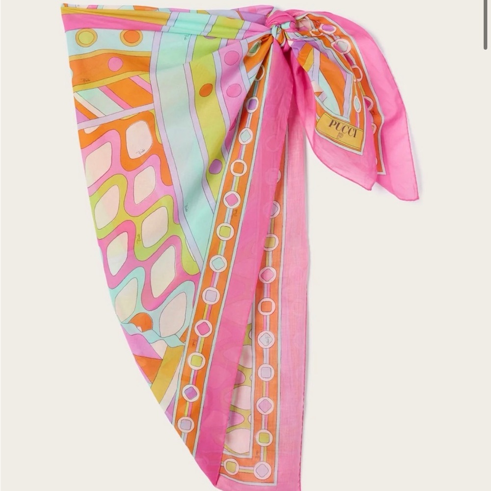 Puck Multicolor Pink Silk Scarf NWT!